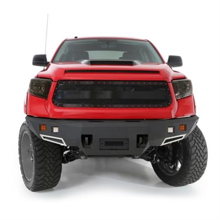 Smittybilt M1 Toyota Tundra Winch Mount Front Bumper with D-ring Mounts and Light Kit (Black) - 612841
