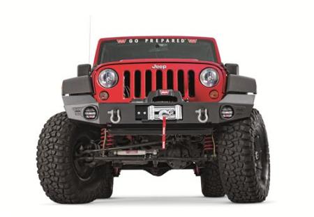 Warn Elite Series Winch Mount Front Bumper with Light and D-ringMounts (Black) - 87775